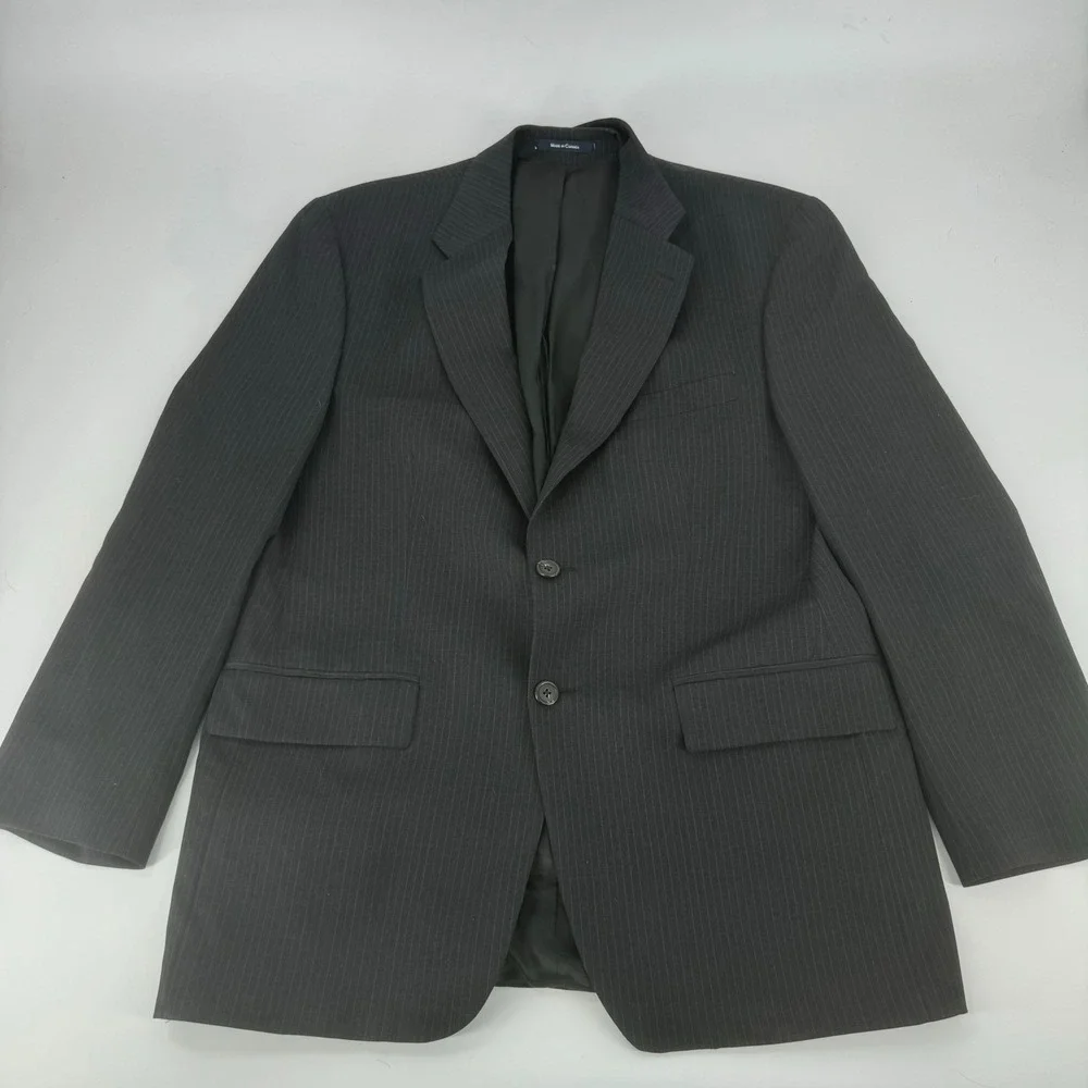 Ralph Lauren Men's 42R Pinstripe Wool Cashmere Blazer Suit Jacket Made in Canada